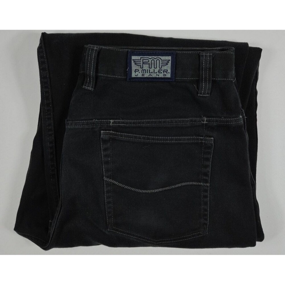 Vintage P. Miller Black Denim Jeans 40x31 Wide Leg Baggy Loose Fit Y2K Hip Hop
